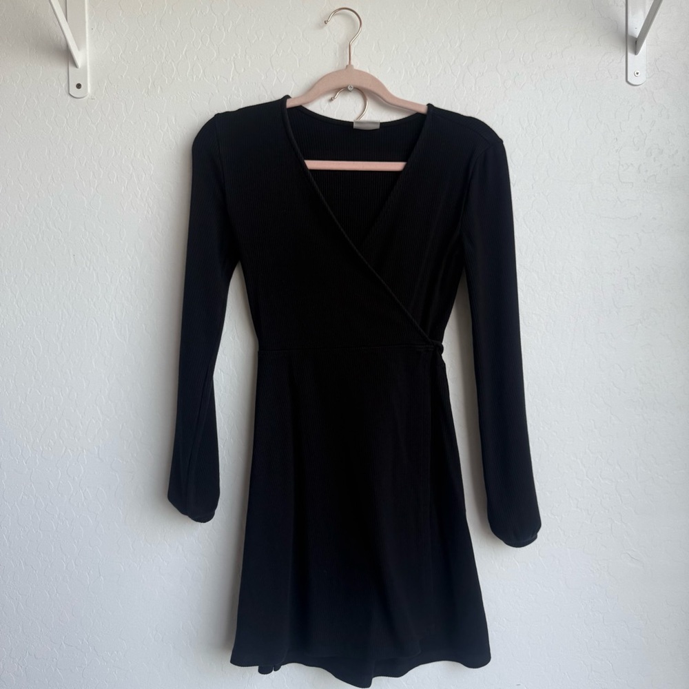 Sundays Best Elegant Black Wrap Dress